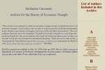 Archive for the History of Economic Thought